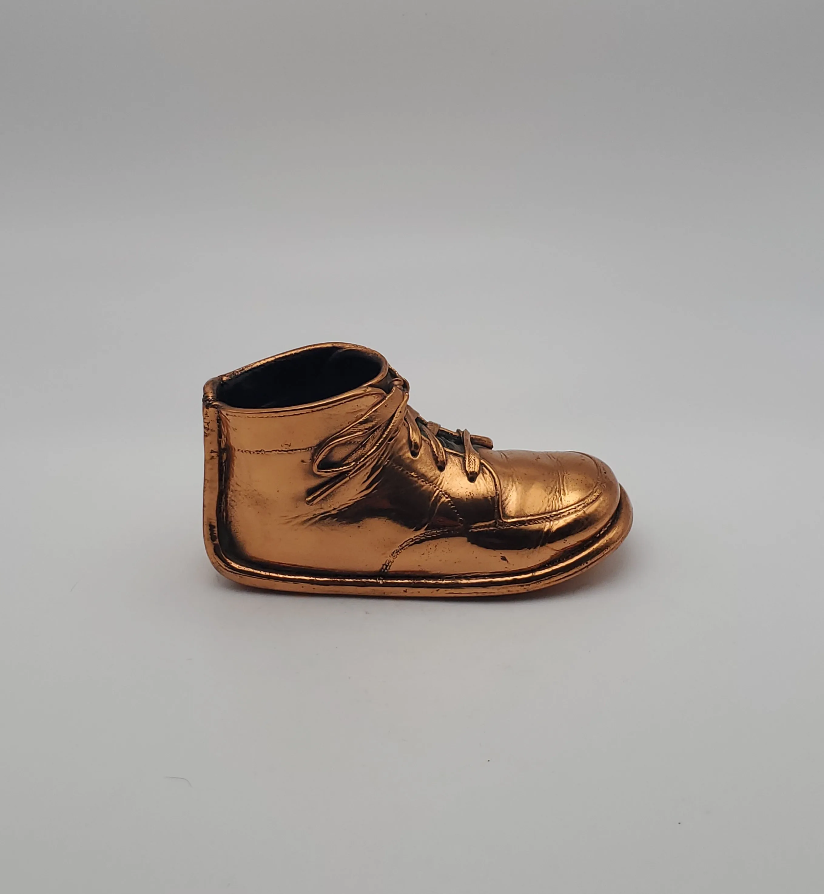 Vintage Copper Tone Metal Baby Shoe