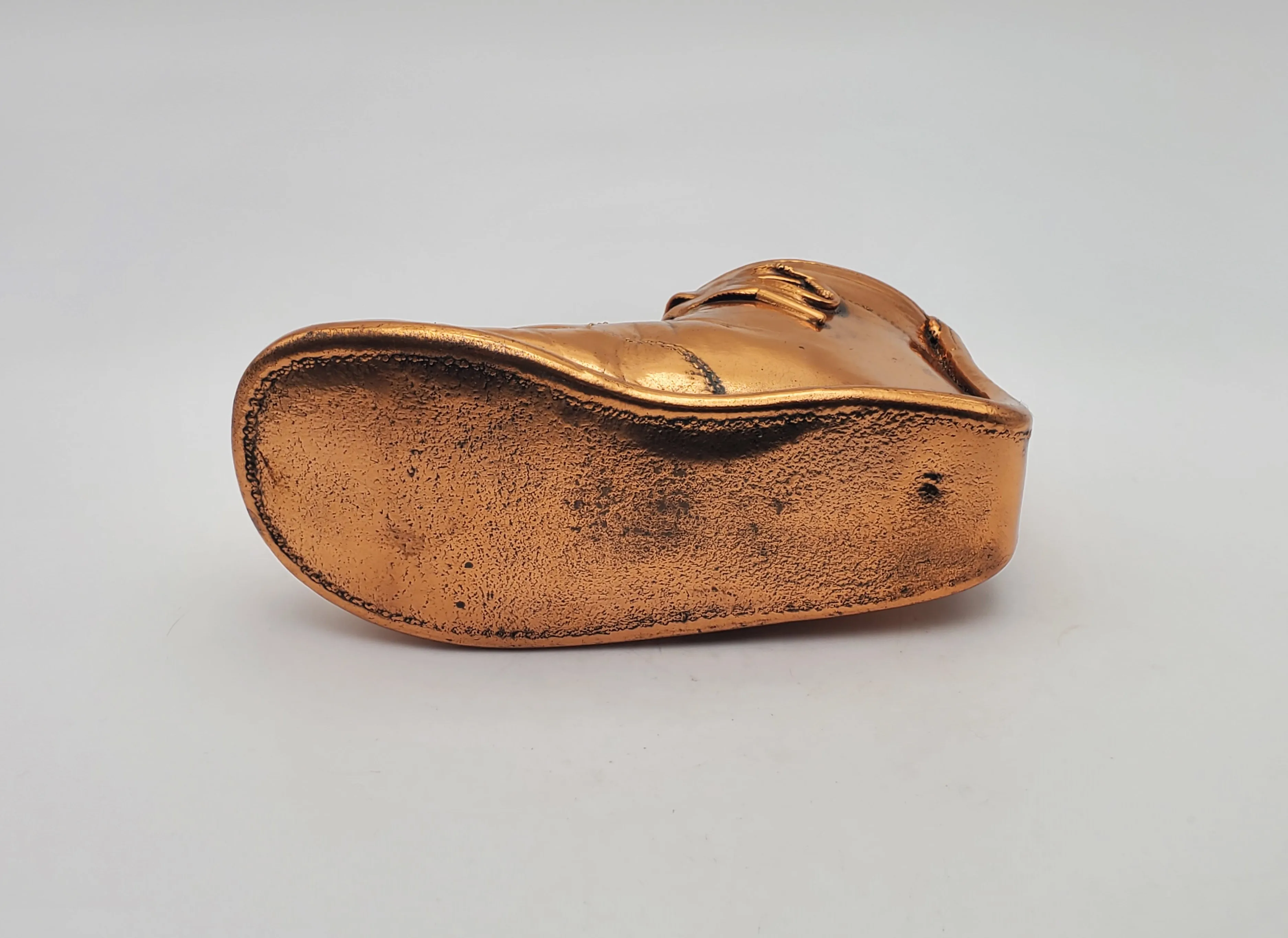 Vintage Copper Tone Metal Baby Shoe