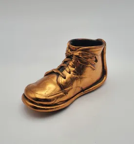 Vintage Copper Tone Metal Baby Shoe